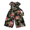 6-7 years black and floral flared jumpsuit