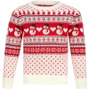 Christmas Snowman Nordic Fairisle Junior Christmas Jumper - Red
