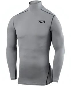 TCA Pro Performance Long Sleeve Mock Junior Compression Top - Grey