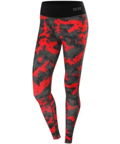 TCA Supreme Graphic Womens Long Running Tights - Red