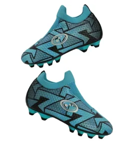 Optimum Aztec Laceless Moulded Stud Kids Football Boots: Ice Blue