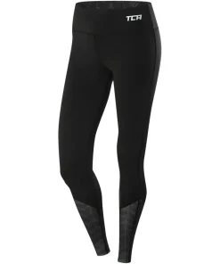 TCA Impulse Printed Womens Long Running Tights - Black