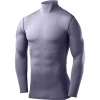 TCA PowerLayer Long Sleeve Mock Mens Compression Top - Grey