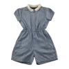 Blue gingham with zipper school playsuit