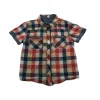 Matalan Red and Navy Check Short Sleeve Shirt Age 4