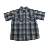 M&Co 6 years blue checked short sleeve shirt