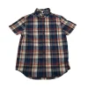 Next 10 years navy and red checked short sleeve shirt