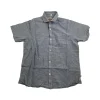 Next 9 years greyish blue and white striped pattern short sleeve shirt