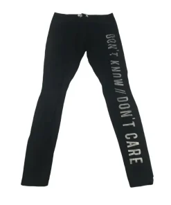 Primark Black Don't Know Don't Care Leggings Age 11