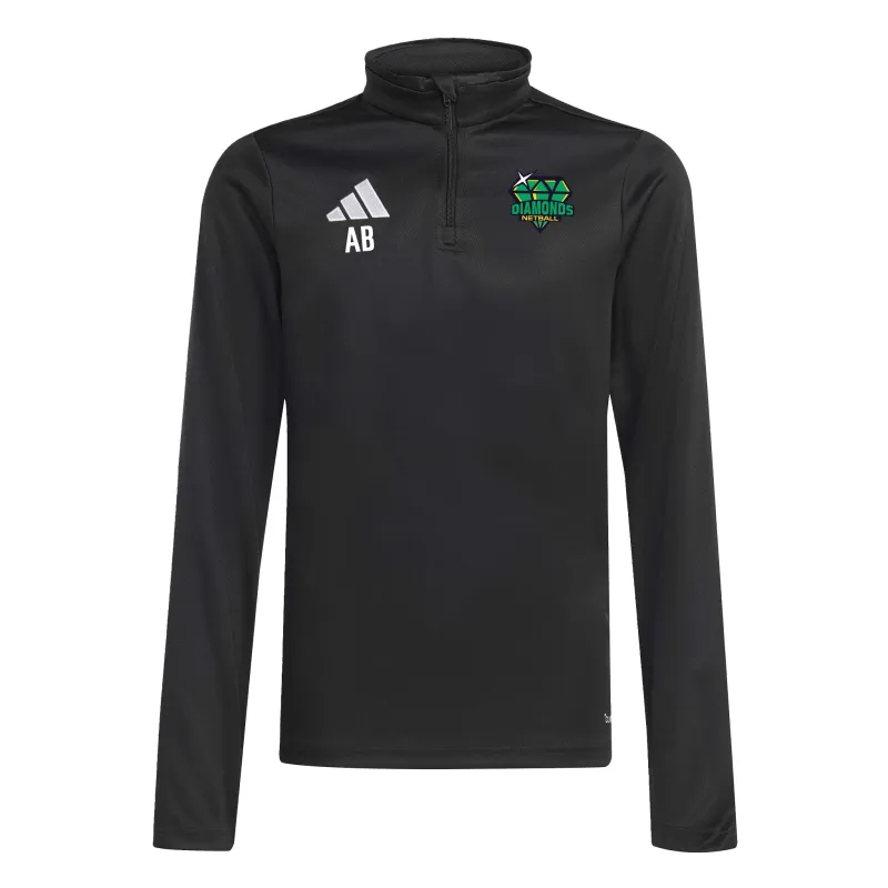 Junior Quarter Zip Training Top: Black