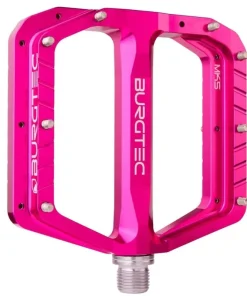 Burgtec Penthouse Flat Pedals MK5 Steel Boost Axles - Pink