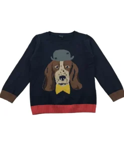M&S 5 years navy blue dog knit jumper
