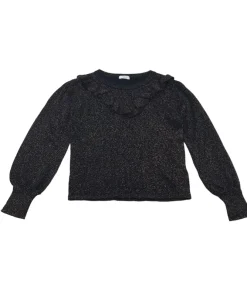 Next 7 years black sparkle frilled jumper
