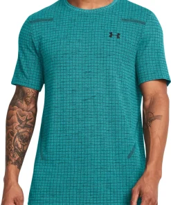 Under Armour Seamless Grid Short Sleeve Mens Training Top - Green