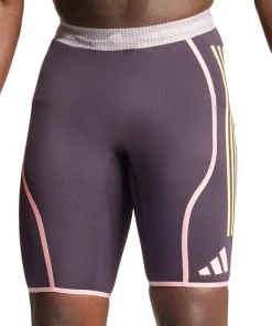 adidas Adizero Promo Mens Short Running Tights - Purple
