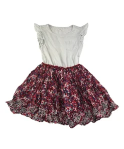 Next 6-7 yeras white and red frilly floral dress