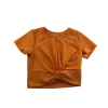 River Island 11-12 years orange cropped Twist Knot t-shirt