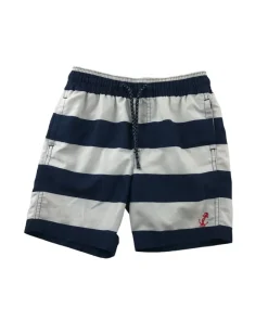 M&S 4-5 years navy blue white striped swim trunks