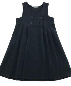Navy double breasted school pinafore
