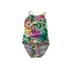 Next 5-6 years green pink white floral swimsuit