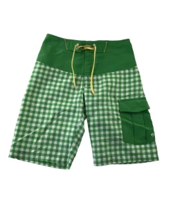 Peak Performance 9-11 years green checked swim trunks