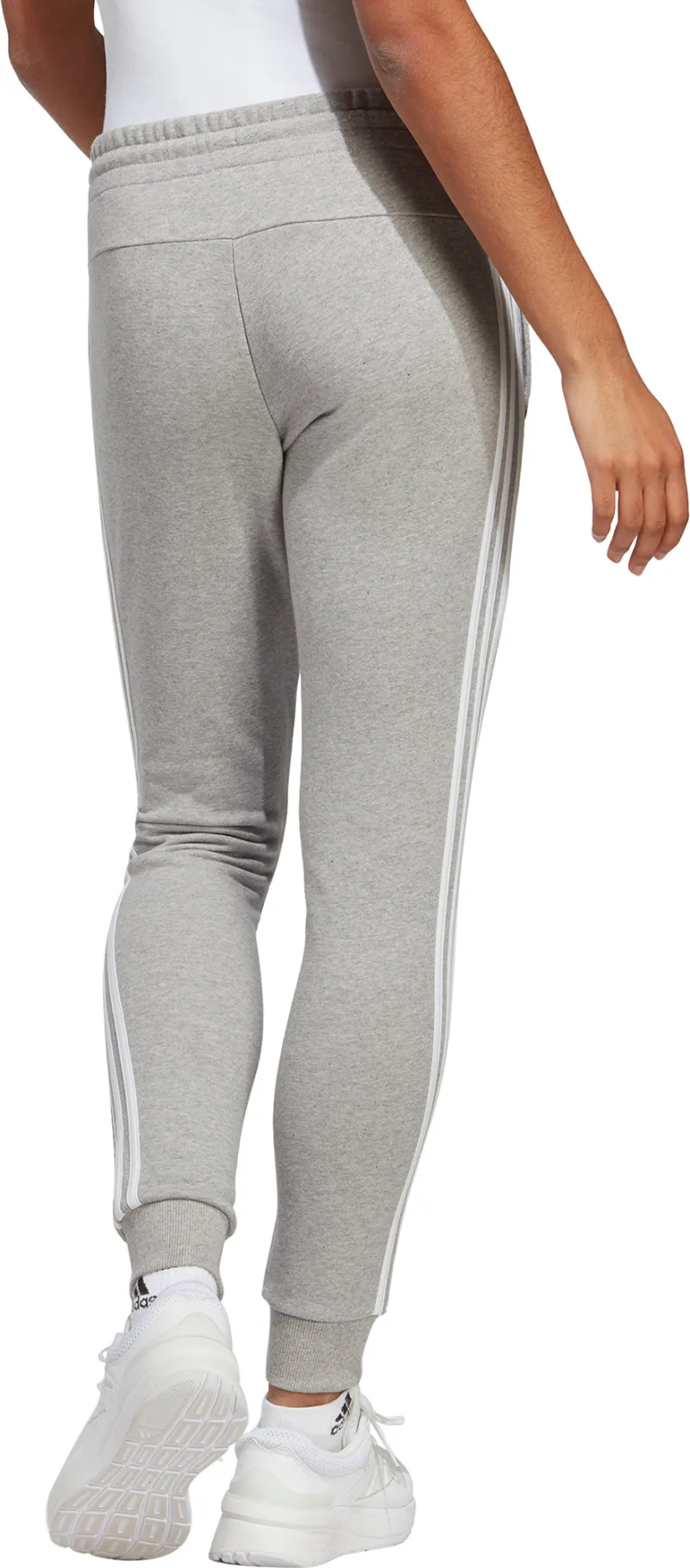 adidas Essentials 3 Stripes Womens Joggers - Grey - Image 2