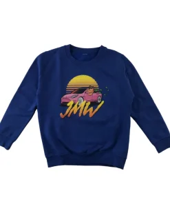 Unknown 7-8 years royal blue bear car print sweater