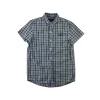 Next 9 years blue and navy checked short sleeve buttoned cotton shirt