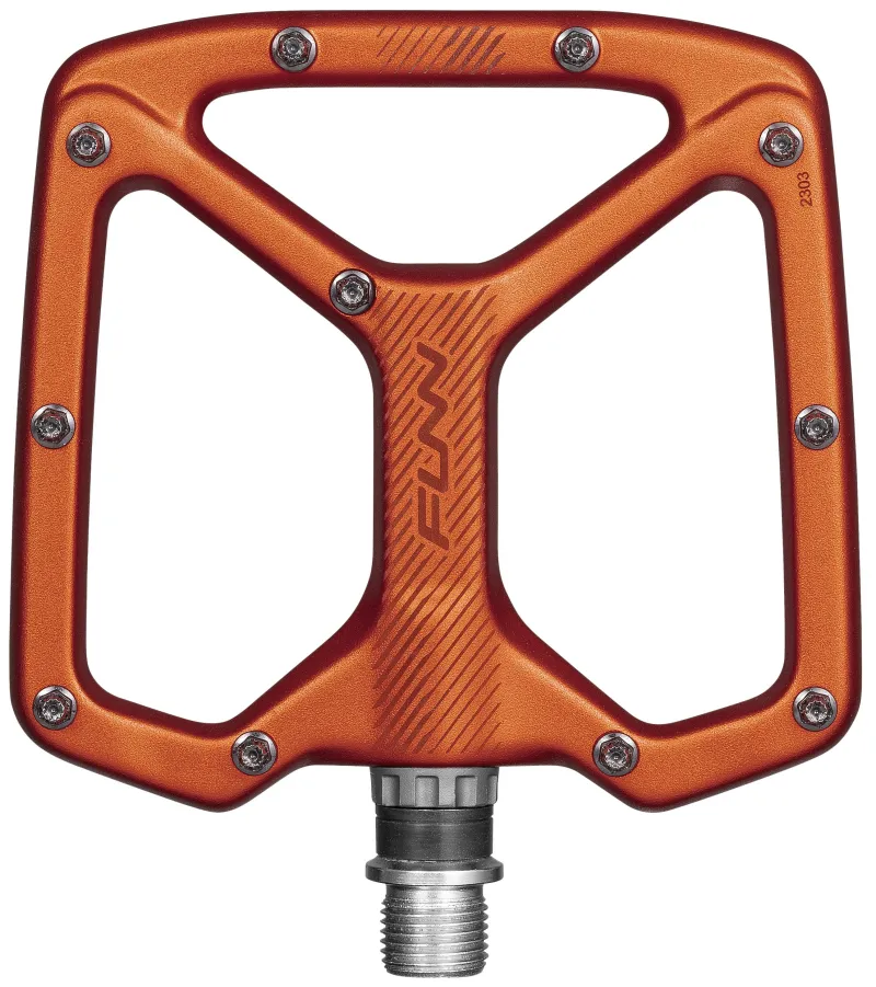 Funn Python 2 Alloy Flat Pedals Long Pins - Orange - Image 2