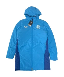 Castore Rangers FC Players blue parka long Training Bench jacket
