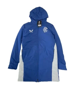 Castore Rangers FC Players women's size UK 10 blue parka long Match Day Bench jacket
