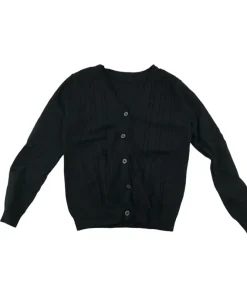 Black cable knit school cardigan
