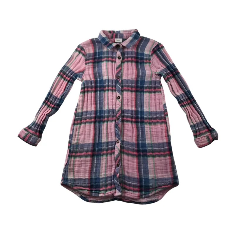 Next 5-6 years pink checked buttoned shirt