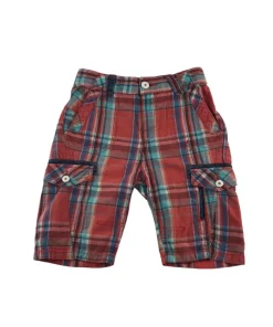 Next 7-8 years red checked cargo style cotton shorts