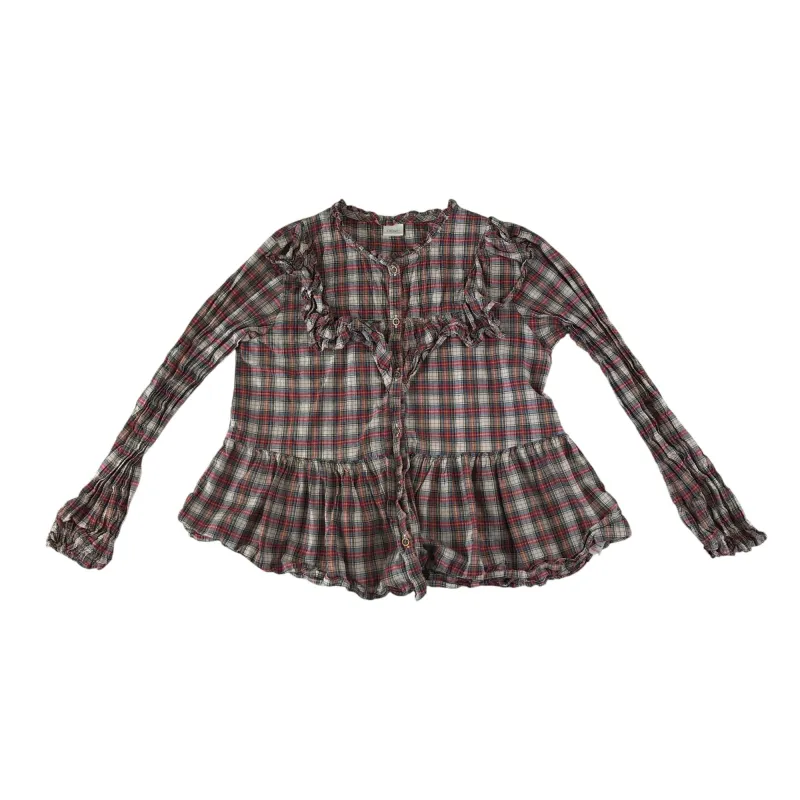 Next 8-9 years red checked peplum blouse