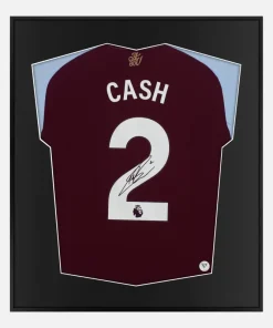 Framed Matty Cash Signed Aston Villa Shirt 2024-25 Home Front [Lite]