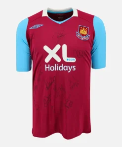 Squad Signed West Ham United Shirt 2008-09 Home [14 Autographs]