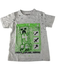 Minecraft 7-8 years white Creeper t-shirt