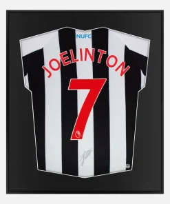 Framed Joelinton Signed Shirt, Newcastle United Home [Lite]