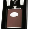 David Nick Brown Leather 6oz Hip Flask