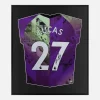 Framed Lucas Moura Signed Shirt, Tottenham Hotspur, Purple Third [Lite]