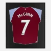 Framed McGinn Signed Shirt, Aston Villa Home 2020-21 [Lite]