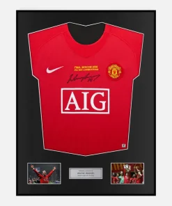 Framed Wayne Rooney Signed Manchester United Shirt 2008 Moscow [Classic]