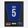 Framed Enzo Fernandez Signed Chelsea Shirt Home [Classic]