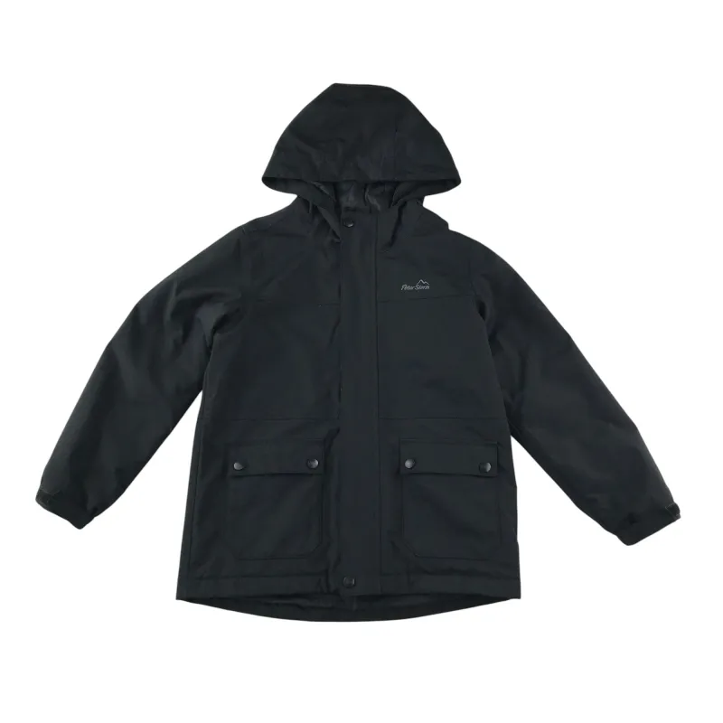 Peter Storm 9-10 years black waterproof hard shell lined jacket