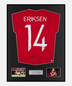 Framed Christian Eriksen Signed Manchester United Shirt Home 2022-23 [Classic]
