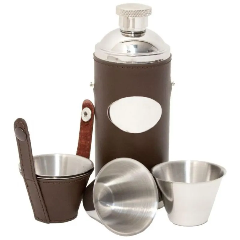 David Nick Leather Hunters Flask