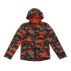 Mountain Warehouse jacket 9-10 years grey and orange camo hard shell warm fleece lining