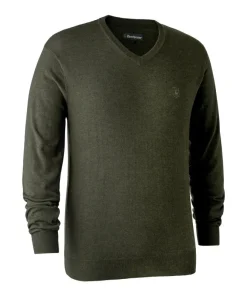 Deerhunter Kingston Knit w V-neck Green melange