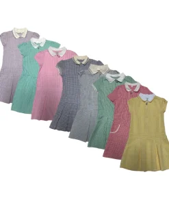 Black gingham with zipper school summer dress